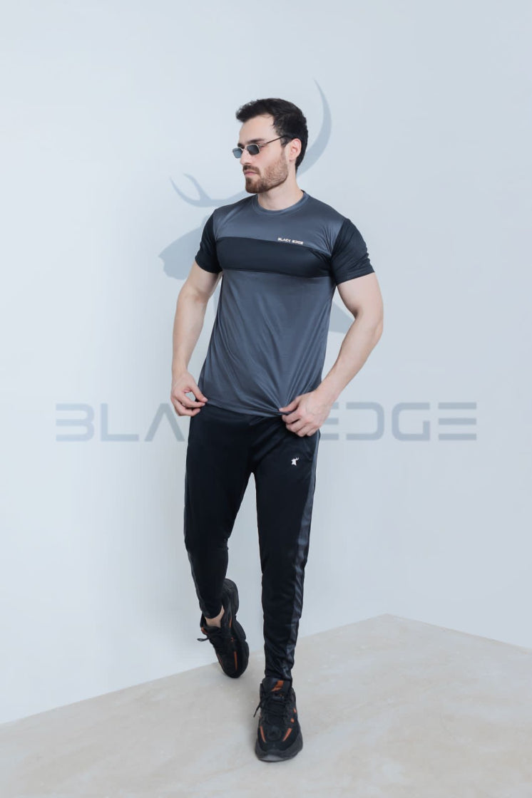 Elegant Grey Black Signature Twinset (BE-M08