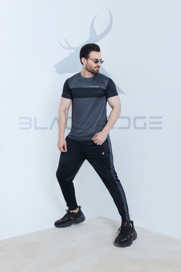 Elegant Grey Black Signature Twinset (BE-M08