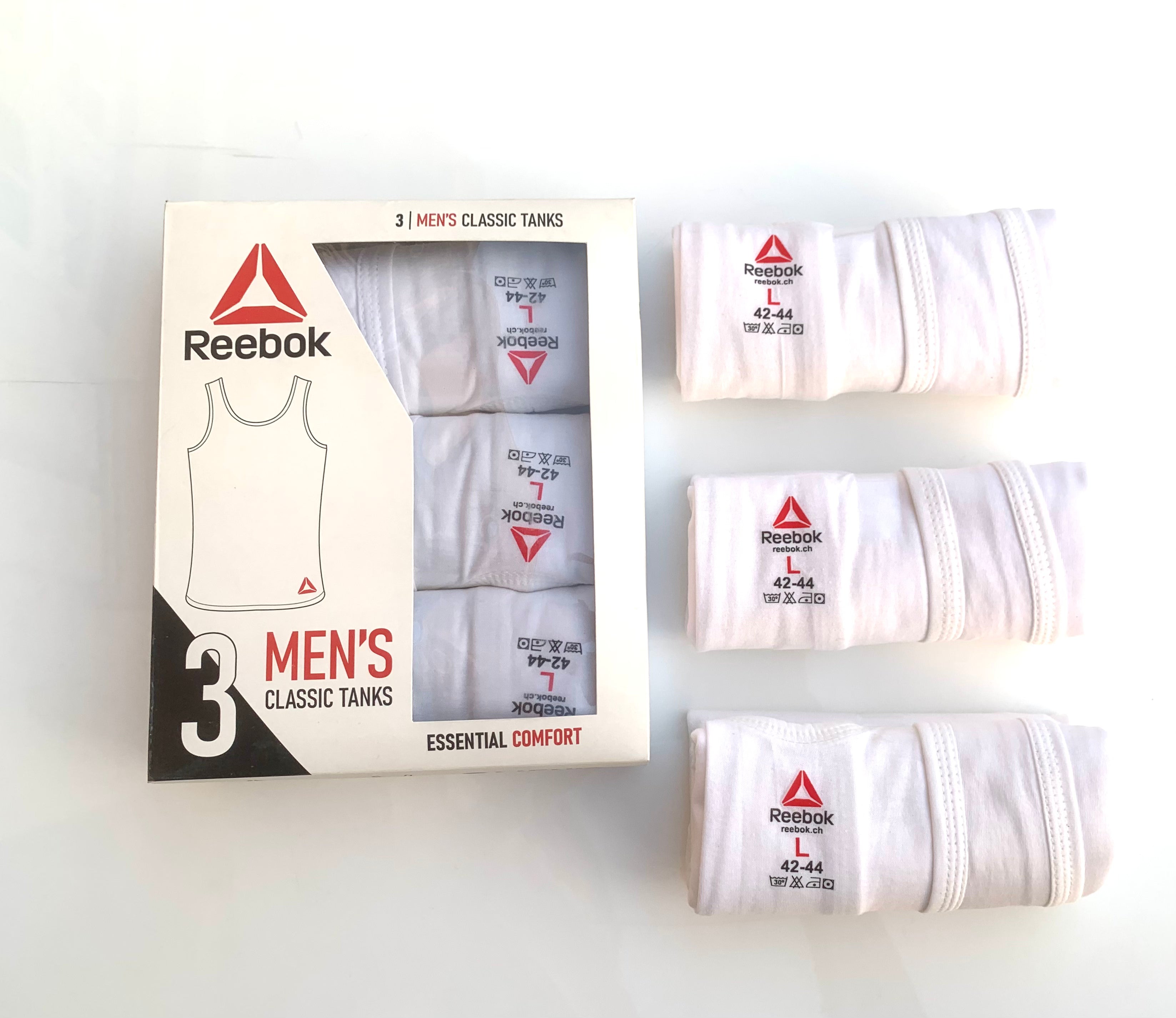 Reebok New 3 Pack Classic Tanks Vest