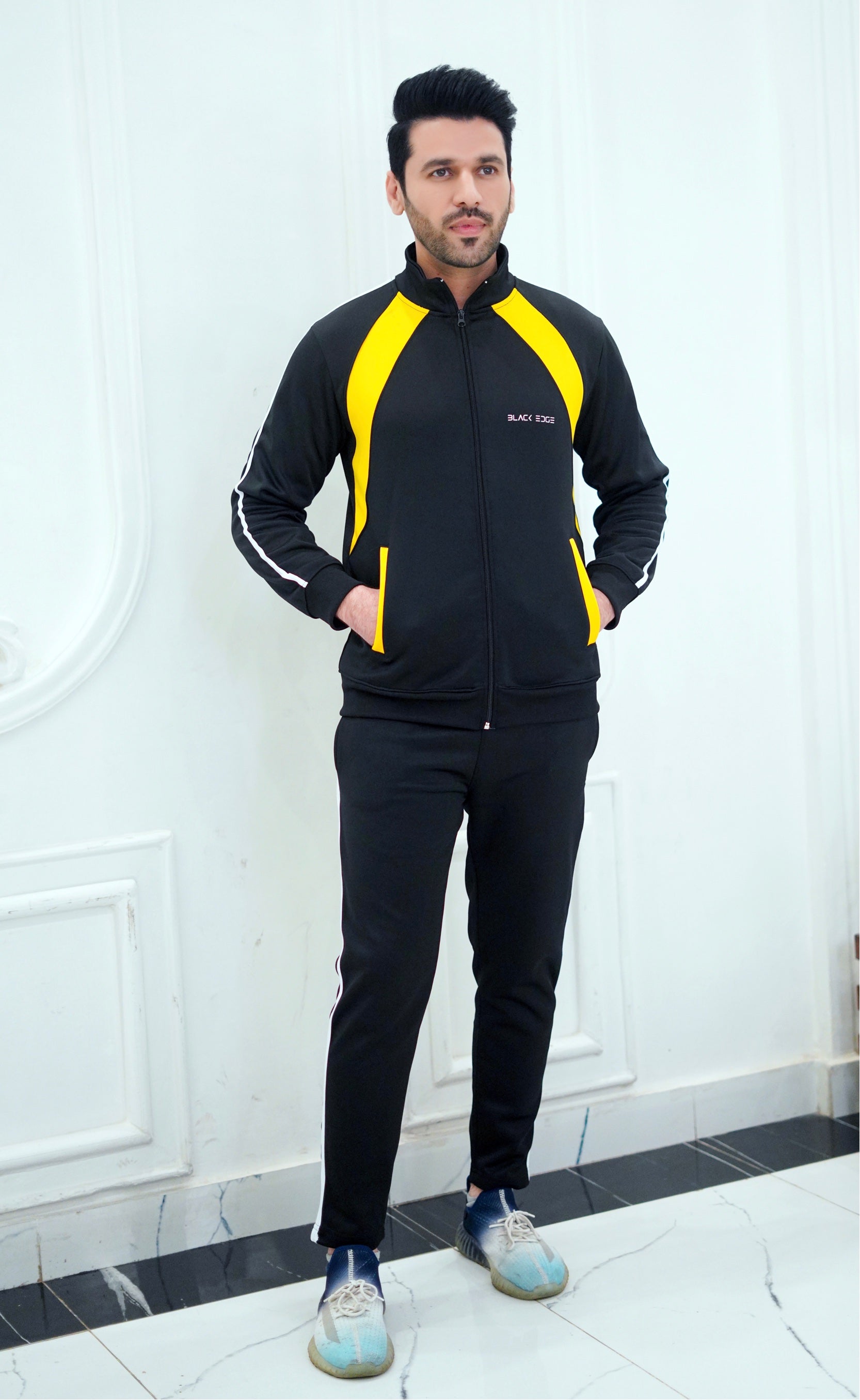 NEW BLACK YELLOW ZOOM TRACKSUIT