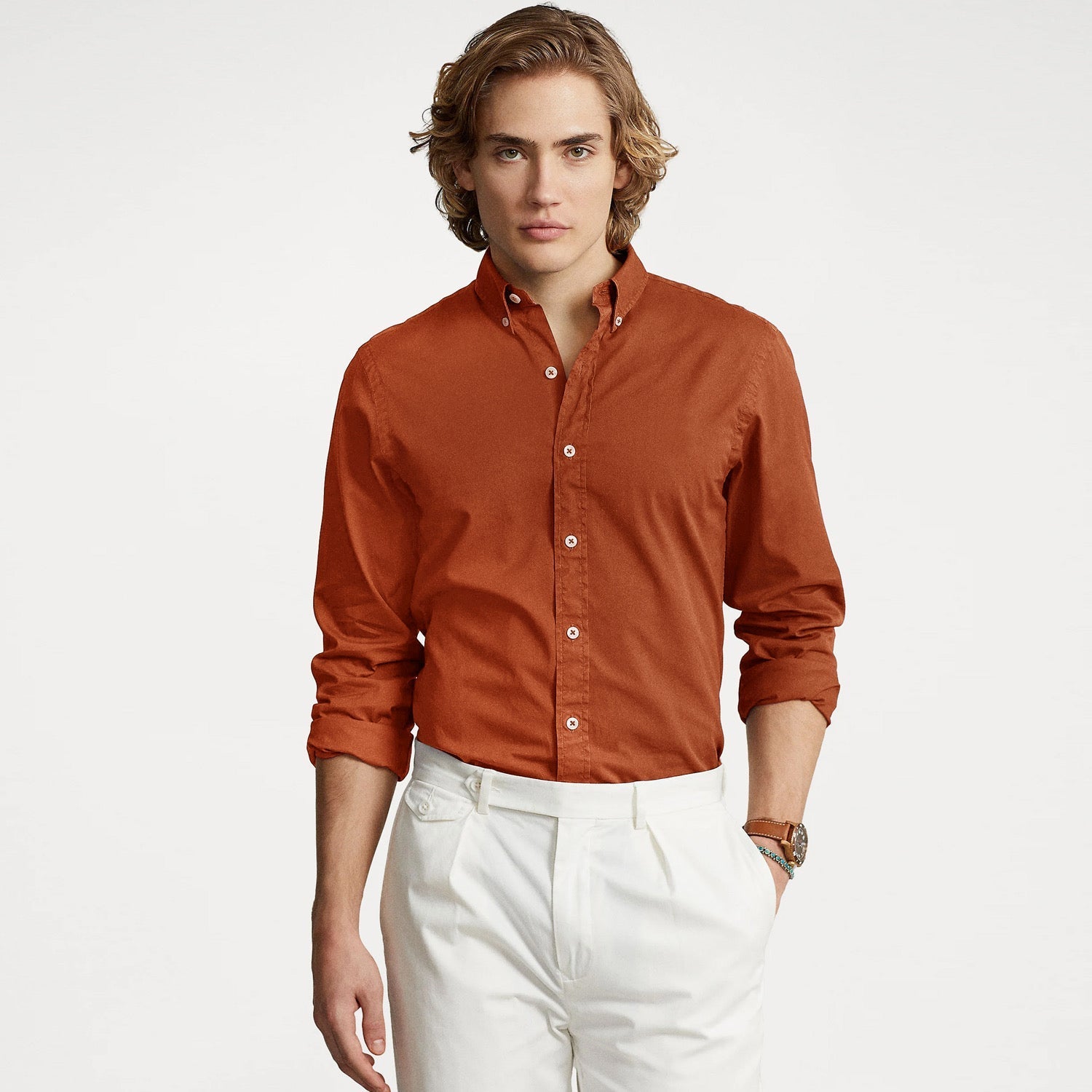 Dark Pastel Red Oxford Shirt