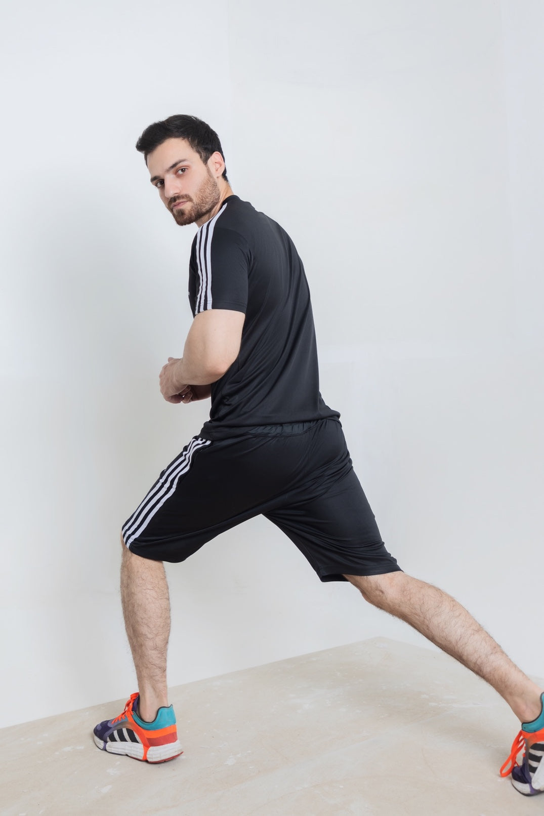 Black Stripes Ways T Short Tracksuit