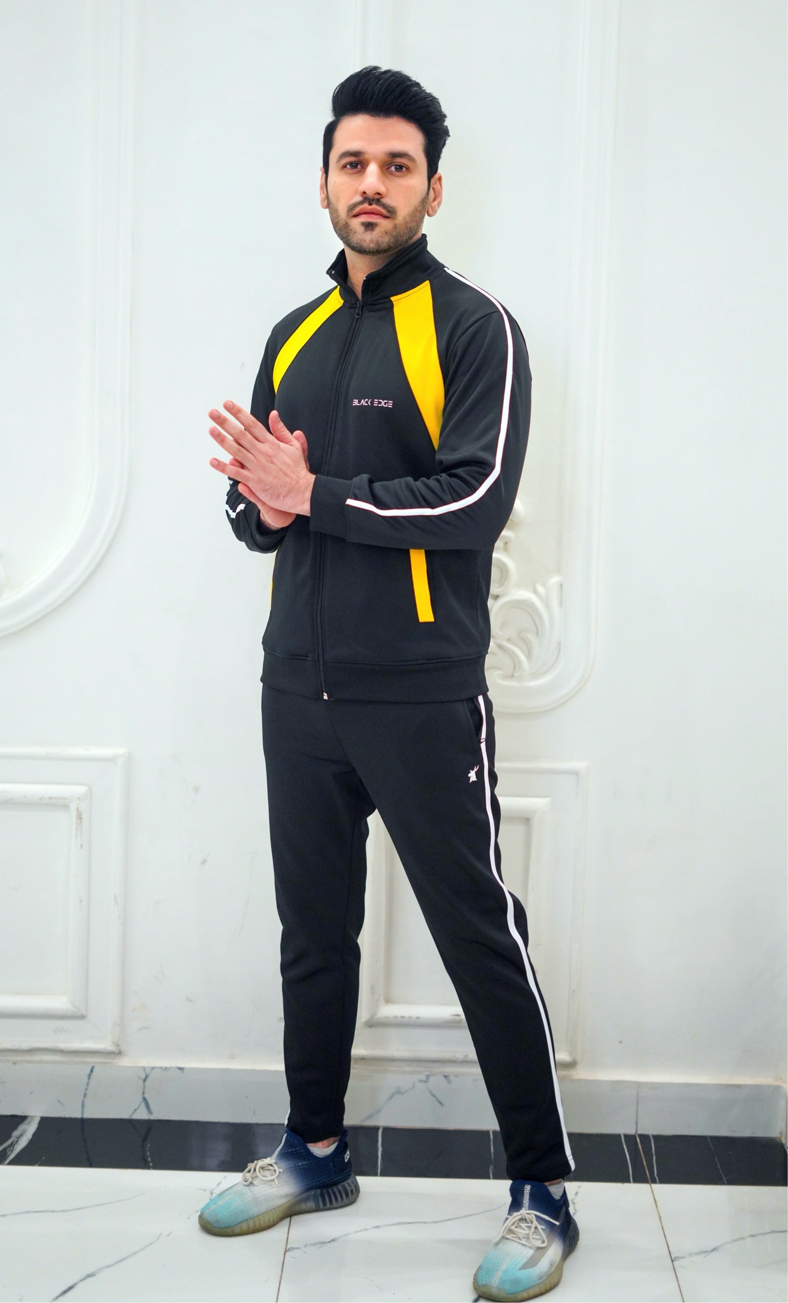 NEW BLACK YELLOW ZOOM TRACKSUIT