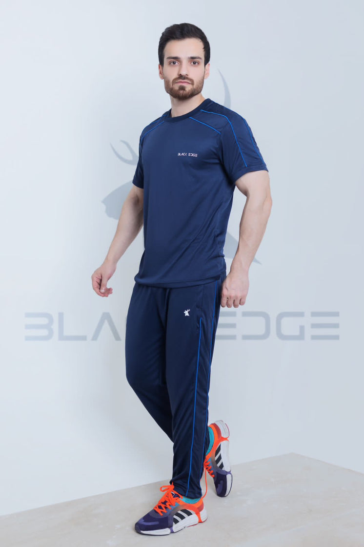 Premium Black Edge Navy Waves Dry-fit( BE-M07 )