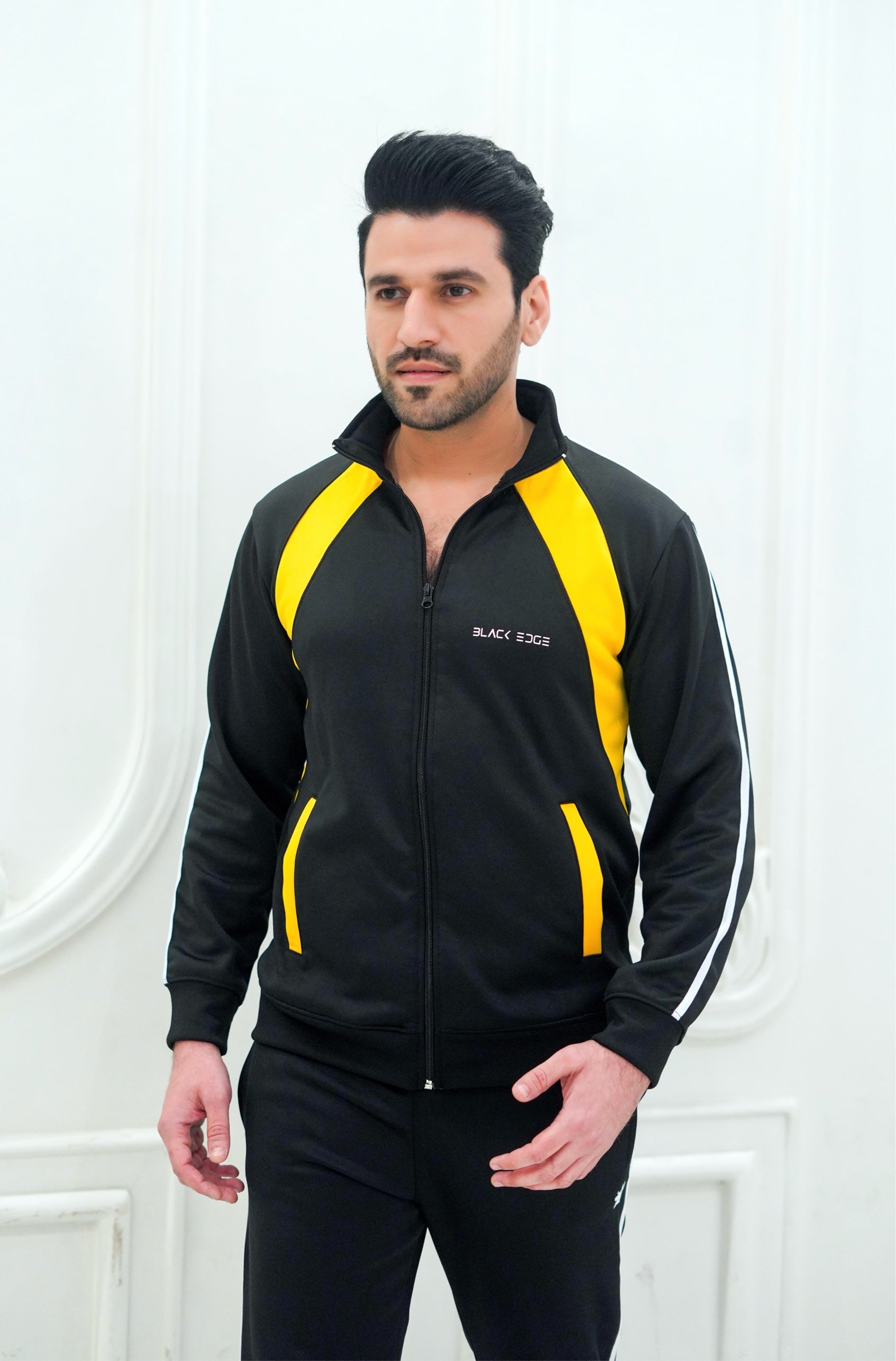 NEW BLACK YELLOW ZOOM TRACKSUIT