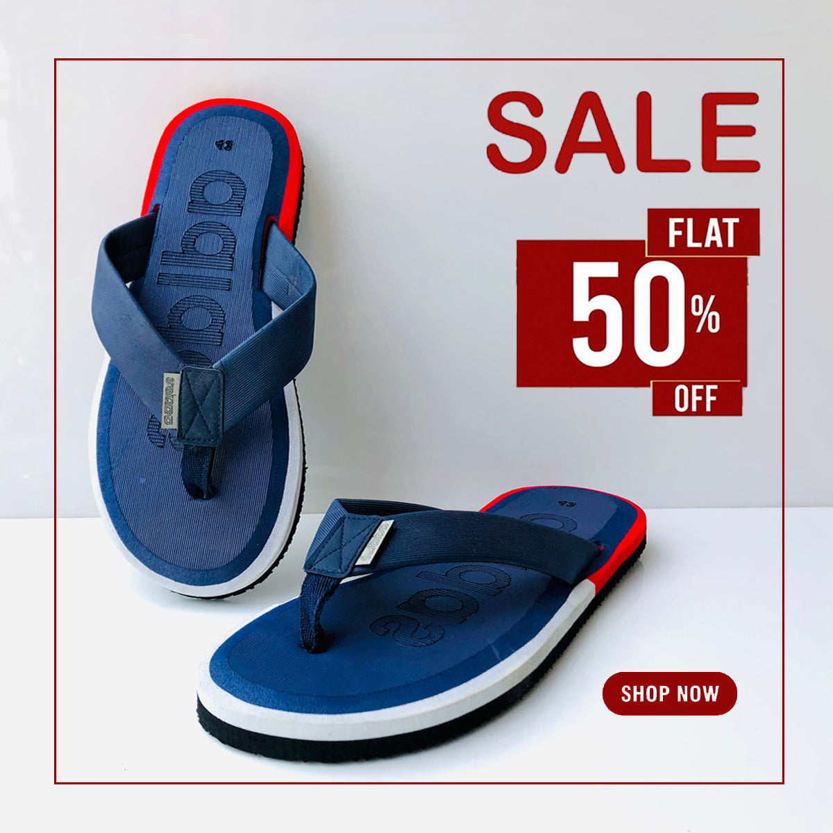 New Stylish ADS Blue-Red FlipFlop ( FF-003 )